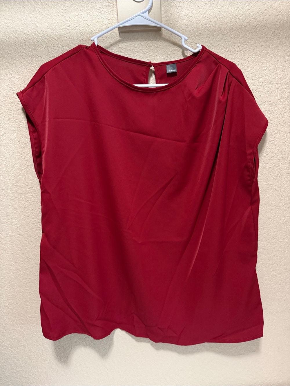 Women's Red Cap Sleeve Blouse
